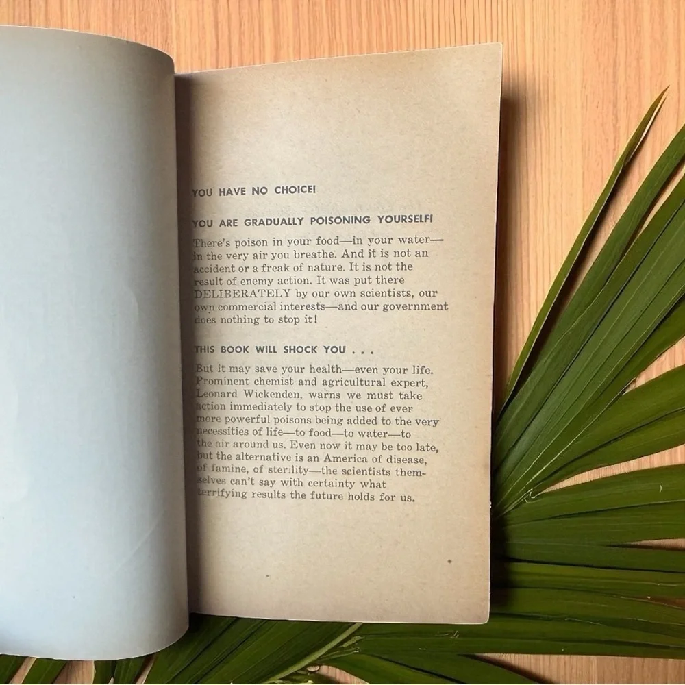 Our Daily Poison – Leonard Wickenden (1961, Hillman Books, Vintage Paperback)